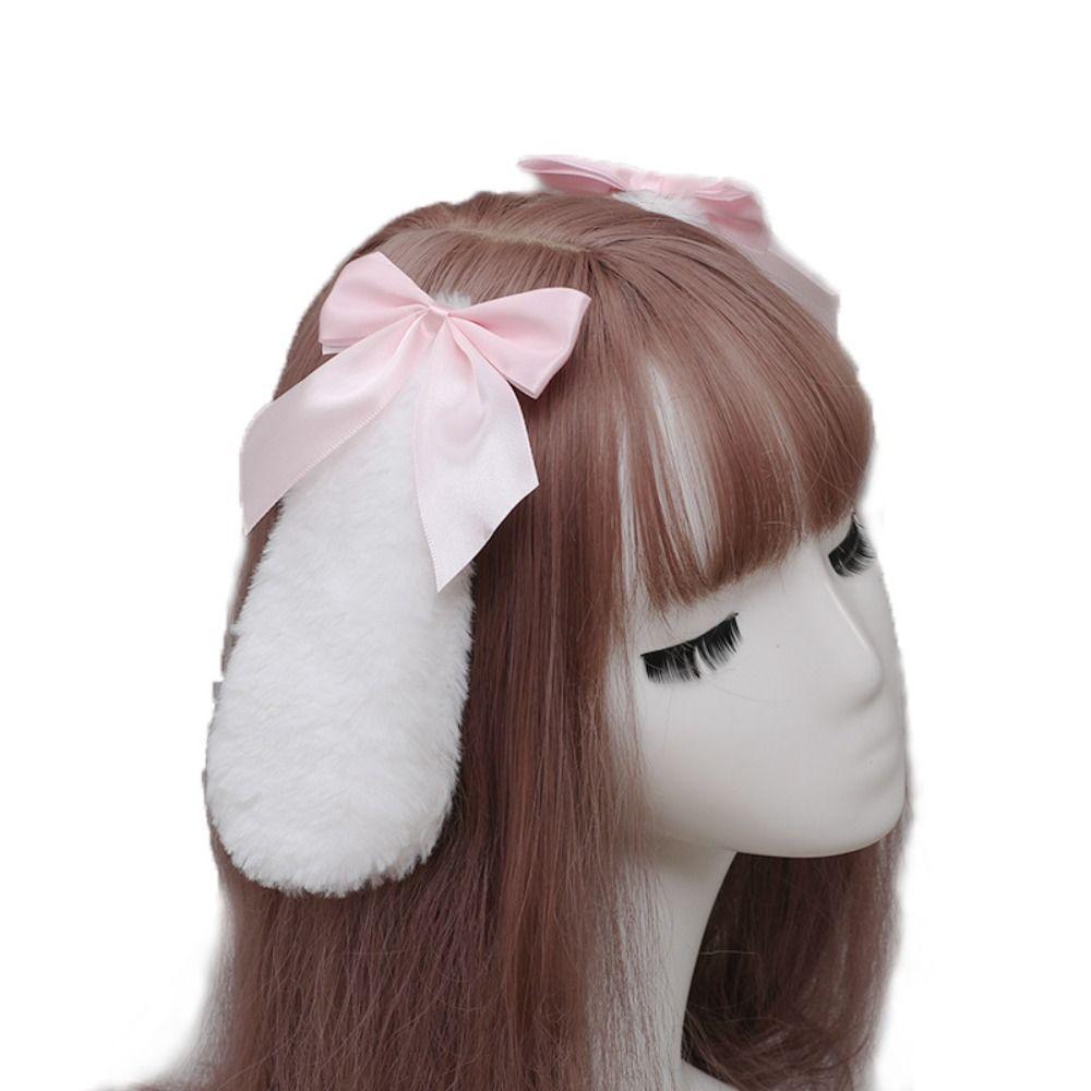 Droopy Rabbit Bunny Ears Hairpin Soft Cosplay Headwear Kawaii Rabbit Hairclips Cosplay Events