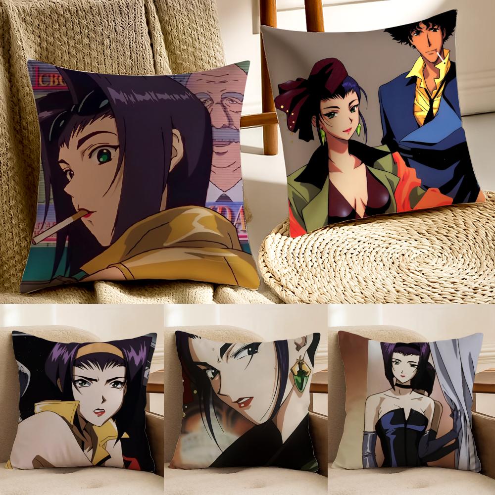 Cool Classic Japanese Anime CCowboy Bebop Cushion Cover Pillowcase Antidustmite living Room Sofa Decor Cushion Room
