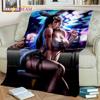 Game Cartoon 3D Sexy Lace Girl Tifa Aerith Blanket,Soft Throw Blanket for Home Bedroom Bed Sofa Picnic Office Cover Blanket Kids