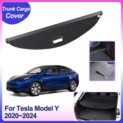 Крышка багажника для Tesla Model Y 2020 2024 2024 2024 2024 Автомобильная багажная перегородка, защитная шторка, аксессуары