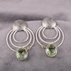 Green Amethyst Gemstone Jewelry, 925 Solid Sterling Silver Earrings, Handmade Silver Jewelry, Beautiful Silver Earrings For Wedding Gift