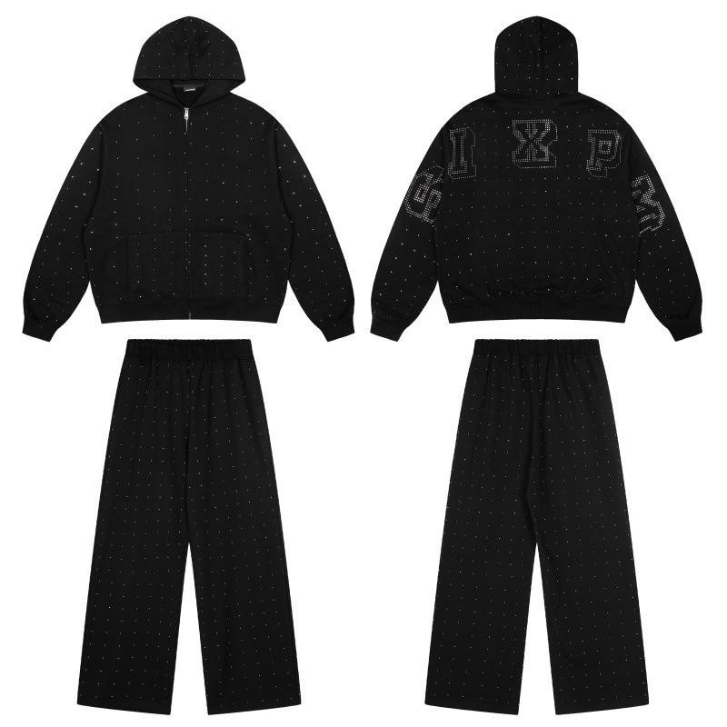 6PM Худи и спортивные штаны с вышитыми буквами в стиле хип-хоп Мужской спортивный костюм