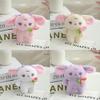 Cute Rabbit Flower Keychain Soft Plush Stuffed Animal Bag Charm