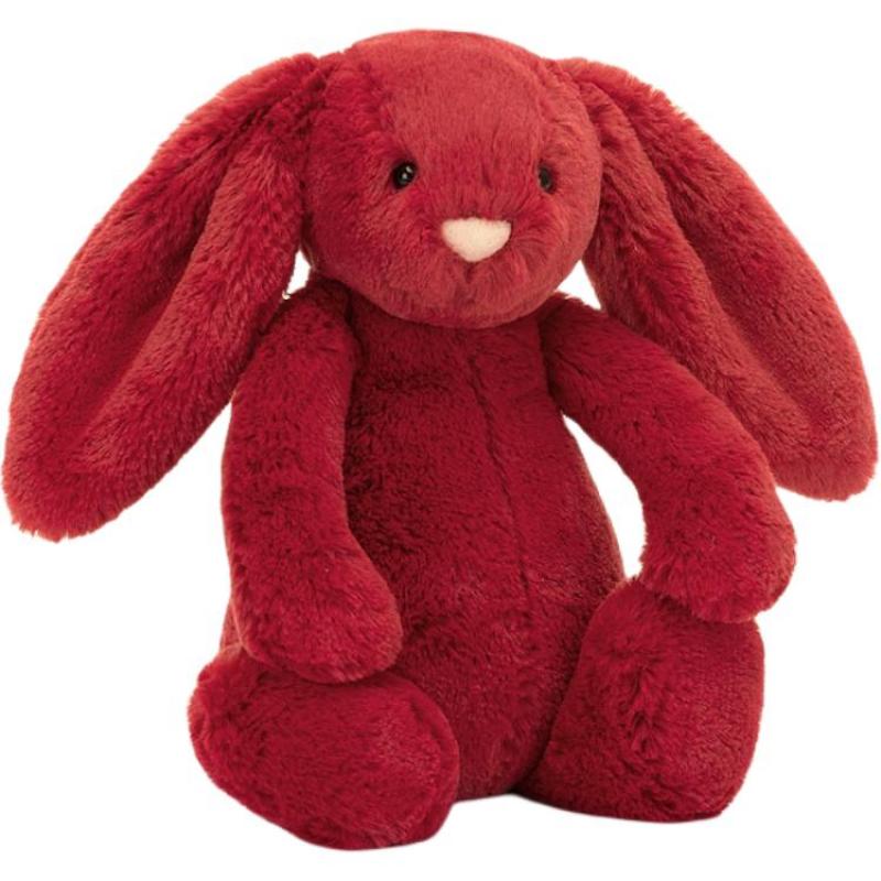 Jellycat Серия Bonnie Rabbit застенчивый клюквенный зайчик милый кролик успокаивающая кукла-компаньон плюшевая кукла сидящая 15 см высотой