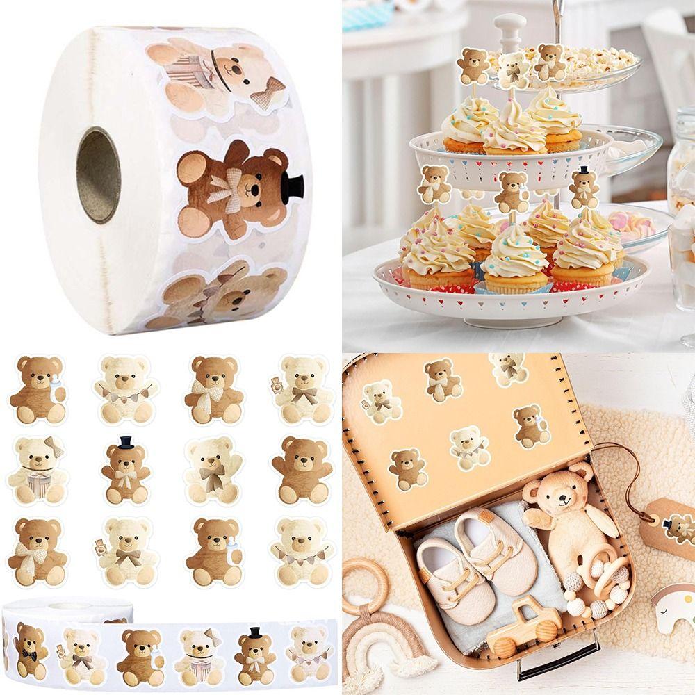 500 шт. аксессуаров для рукоделия, милые наклейки с медведями, разноцветные наклейки каваи с медведями, забавные наклейки для скрапбукинга