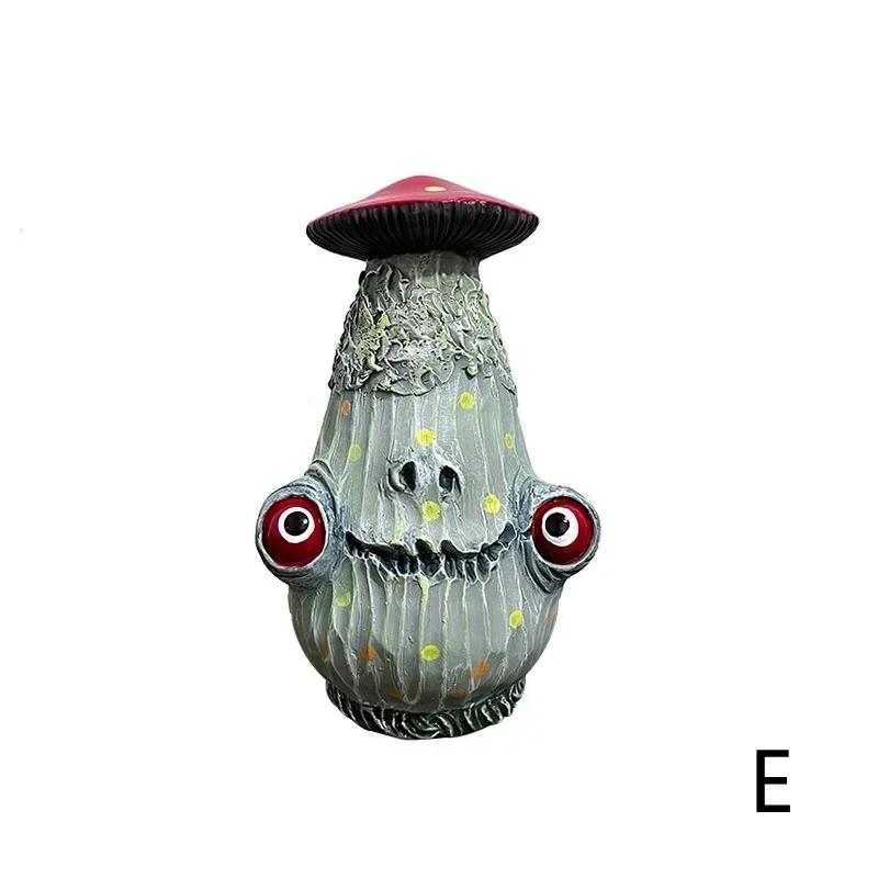 Творческий Новый Хэллоуин Череп Гриб Скульптура Монстр Смоляные Поделки Смешные Украшения Для Дома Сада Офис Настольные Миниатюры
