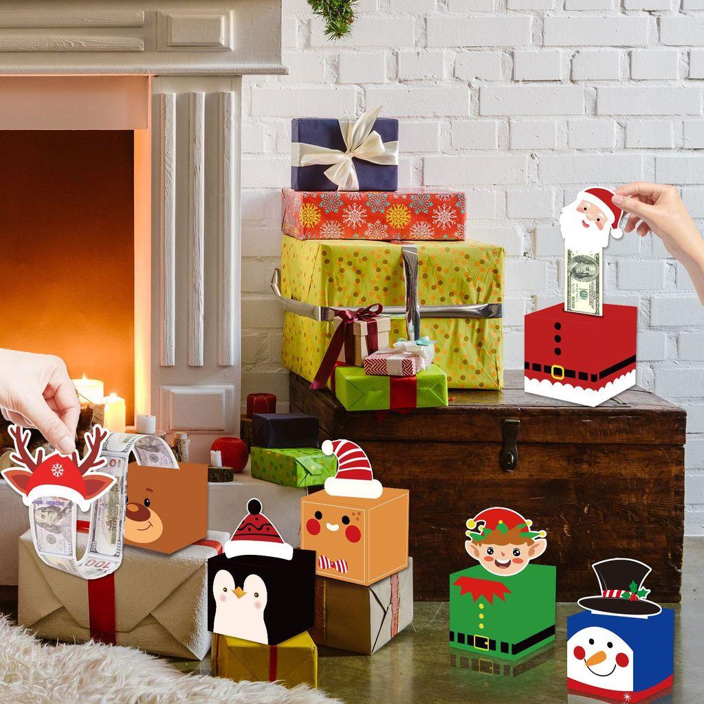 Рождественские конверты для денежных подарков из прочного ПЭТ-материала для праздничных сюрпризов