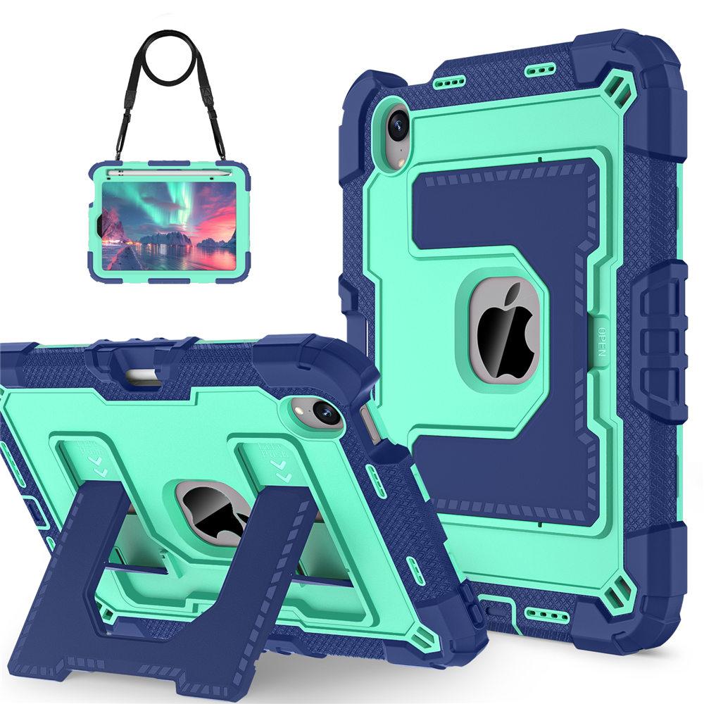 Чехол-подставка для планшета для iPad Mini 7-го поколения (A2993 A2995 A2996) Мини 6-й (A2567 A2568 A2569) Прочный защитный чехол с ремнем