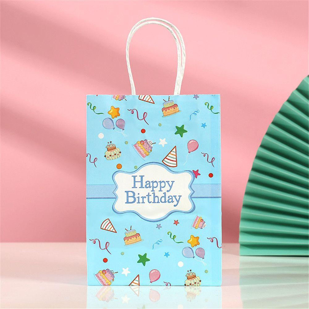 Packaging Cake Baby Shower Balloon Kraft Paper Gift Paper Bags Happy Birthday Cartoon Candy Bag