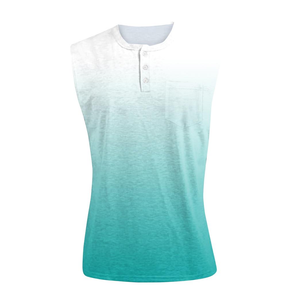 Мужская состаренная рубашка без рукавов с градиентным принтом