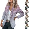 Women's Jacket Long Sleeve Print Cardigan Collar Single Button Business & Leisure Top