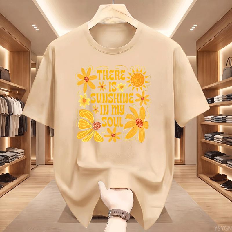Sunshine In My Soul Tshirt Unisex Unisextal Health T Shirt Retro Boho Summer Vibes Tshirt Flower Tee Casaul Round Neck Tees Tops