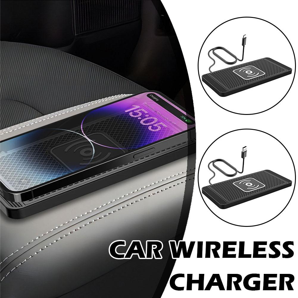 Car Wireless Charger Silicone Non Slip Pad For IPhone Phones Station Car Pad And Charging Wirel V3K4