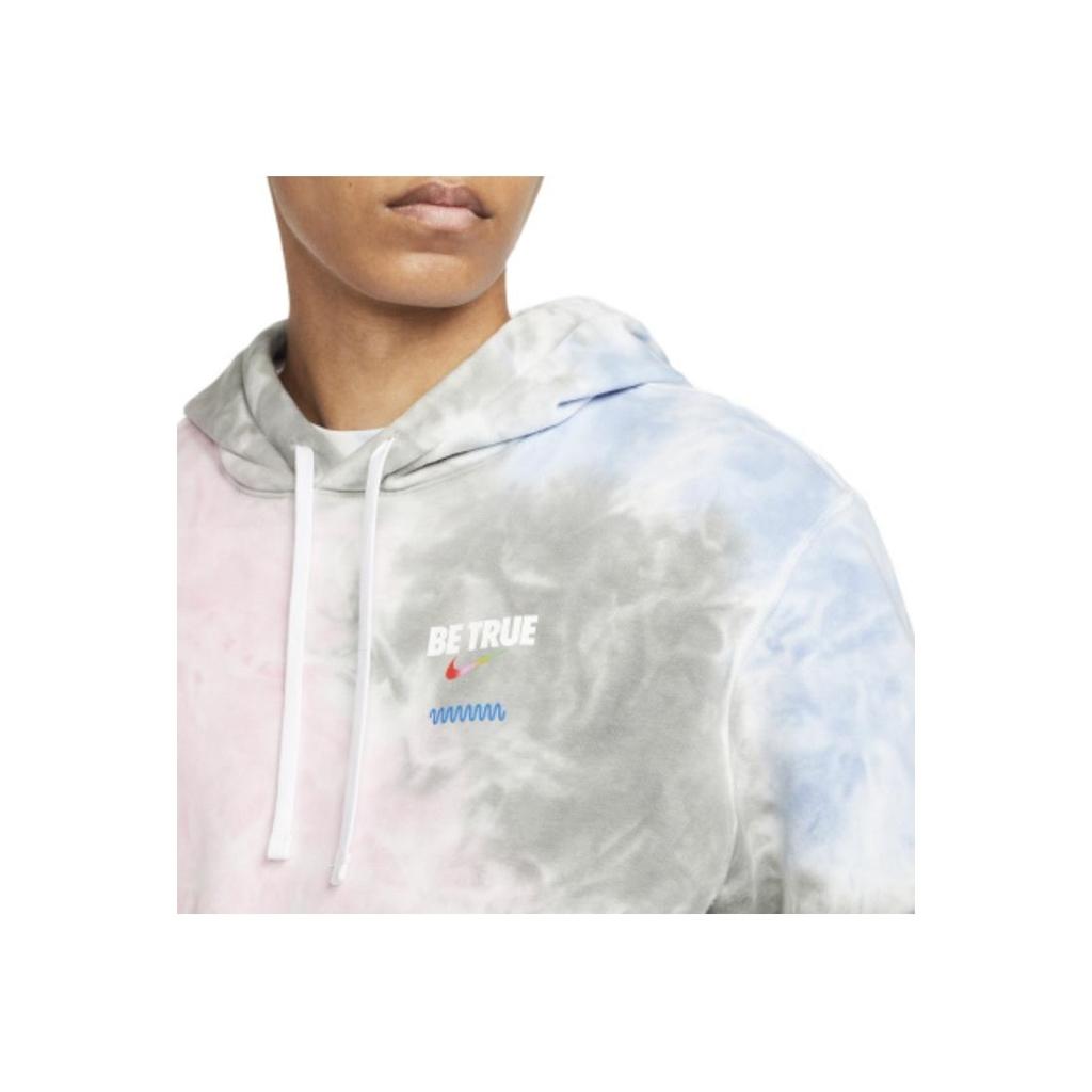 Nike Tie-Dye Letter Print Hooded Sweatshirt Men Tops Pink Blue DV3791-663