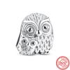 New Panda Owl Unicorn Lucky Cat Dog Lion Elephant Animal Beads Fit Charm Bracelet Women 925 Silver Jewelry