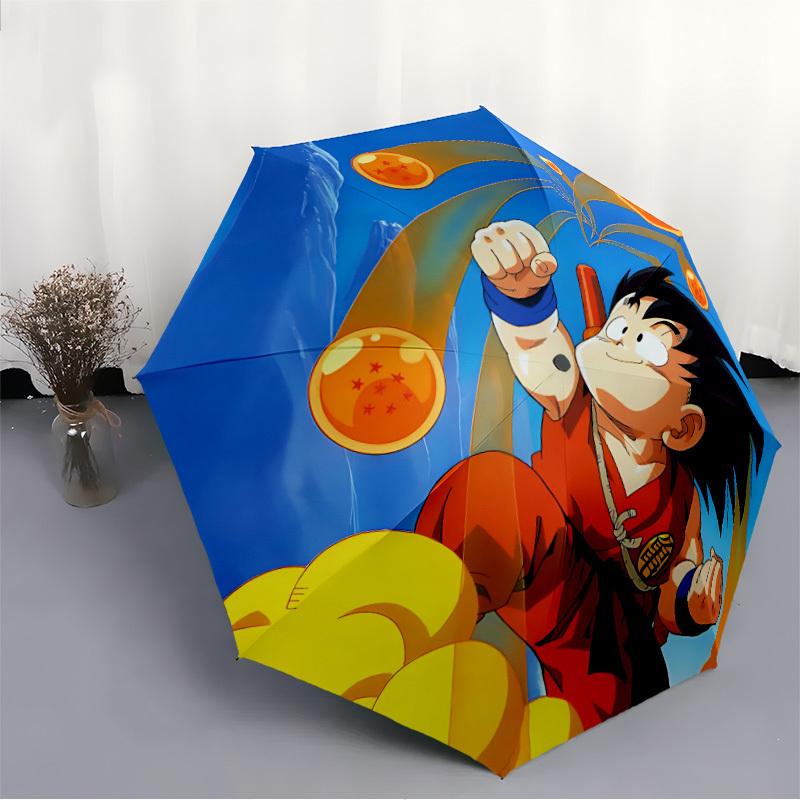 Dragon Ball Goku Self-Folding Umbrella,Travel Umbrella, Durable Plastic And Iron Frame, Suitable For Outdoor And Daily Necessities, a0818081
