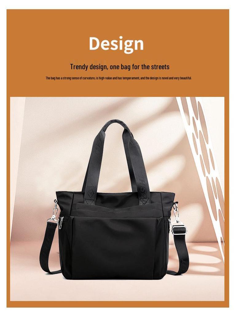 Stylish and Versatile Large-Capacity Women's Nylon Tote Bag - Lightweight Shoulder and Crossbody Design