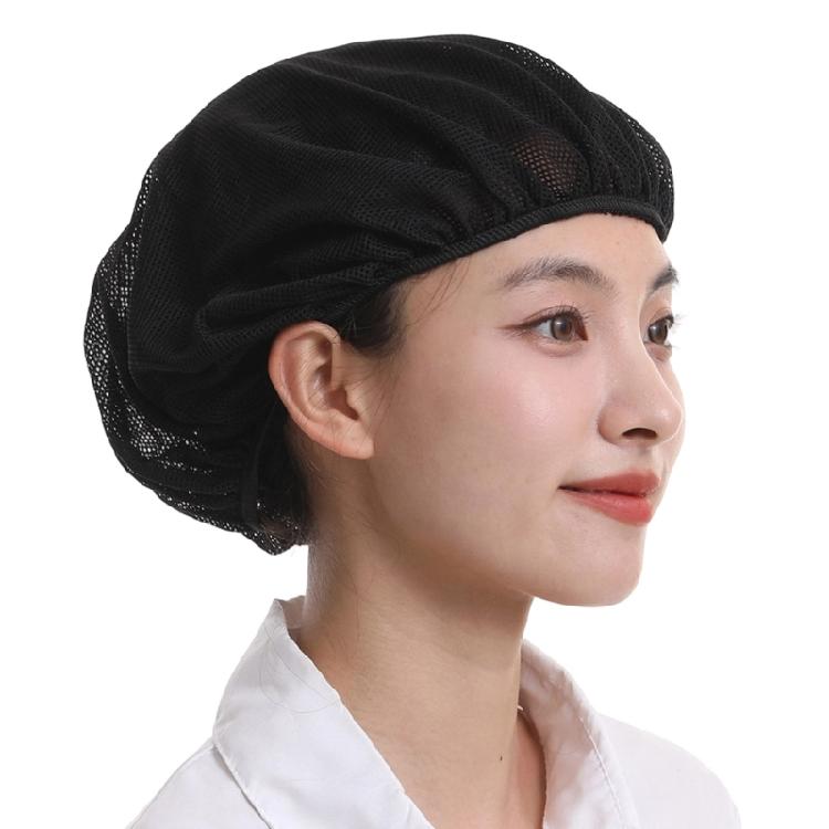 Summer Mesh Work Cap for Hair Coverage in Factory Kitchen Tasks, Brimless Elastic Design with Lightweight Wear