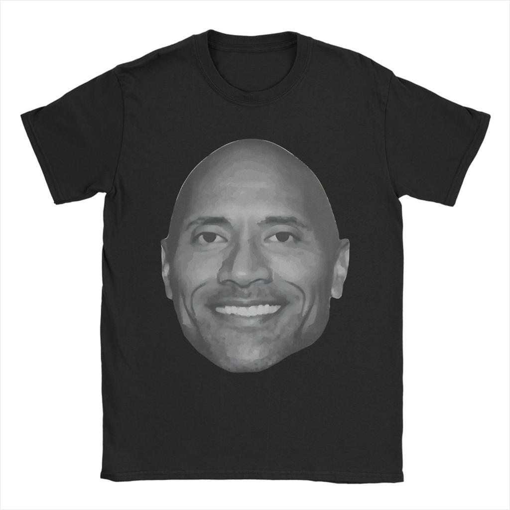 Awesome Dwayne Johnson Big Grinning Bald Head Tshirt Unisex Round Collar Pure Cotton T Shirt Short Sleeve Tee Shirt Gift Clothing