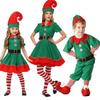 Kids Christmas Adult Cosplay Green Elf Santa Claus Costume Christmas Family