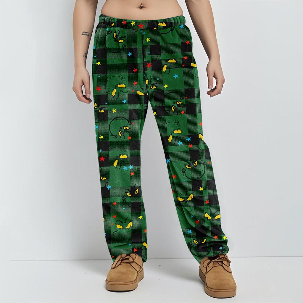 Pajama Pants Sleepwear Casual Drawstring Elastic Waist Pants Comfy Straight Yoga Loose Trousers