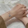 Серебряный браслет S925, двухслойный браслет «Девичья любовь» с лунным камнем, игривый и милый браслет в форме сердца