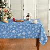 Рождественская синяя скатерть прямоугольной формы со снежинками, праздничный декор для вечеринки, зимняя рождественская водонепроницаемая скатерть, рождественские украшения 2025