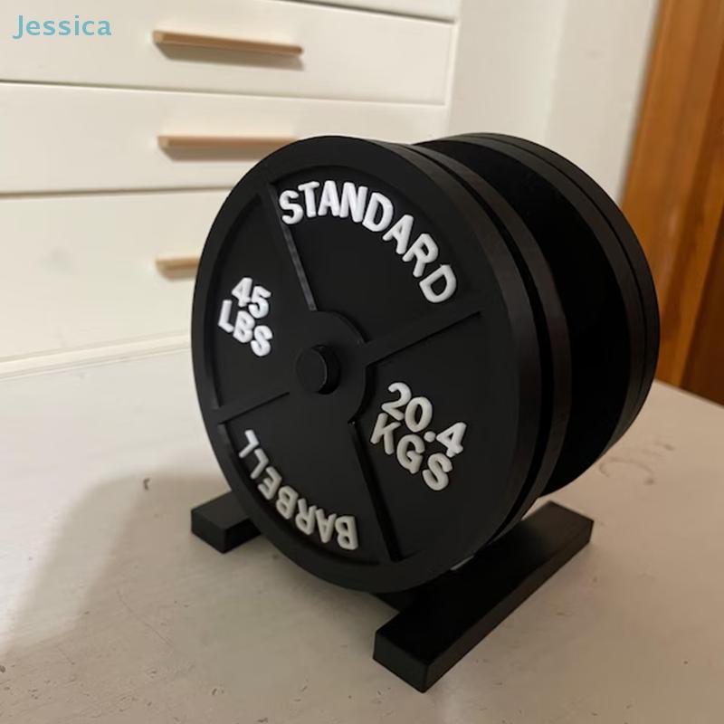 Weightlifting Equipment Design Silicone Coaster Set Round Coasters And Holdersuitable For Kitchen Table Cup Mat