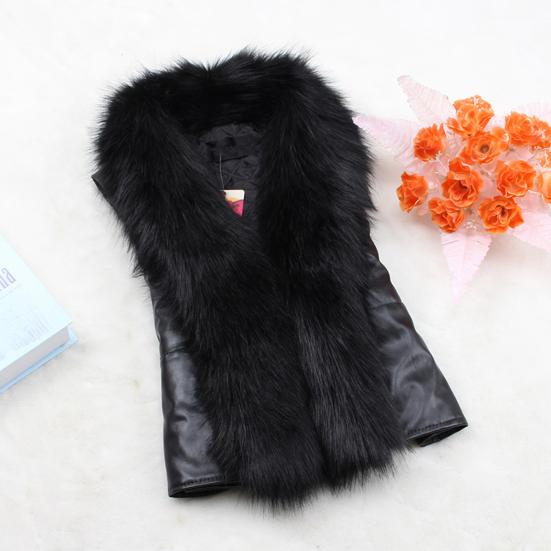 Женский жилет из искусственной кожи, без рукавов, с открытой передней частью, куртка мотоциклиста с воротником из искусственного меха, осенне-зимняя, теплая верхняя одежда