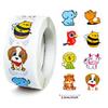500pcs Cute Animal Stickers for Children Small Roll Pack Cartoonl Stickers Photocard Decor Kids Packaging Rolling Lable Sticker
