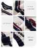 Korean Style Cashmere Puppy Embroidery Striped Crew Neck Sweater Coat for Women - Autumn/Winter Loose Knit Cardigan