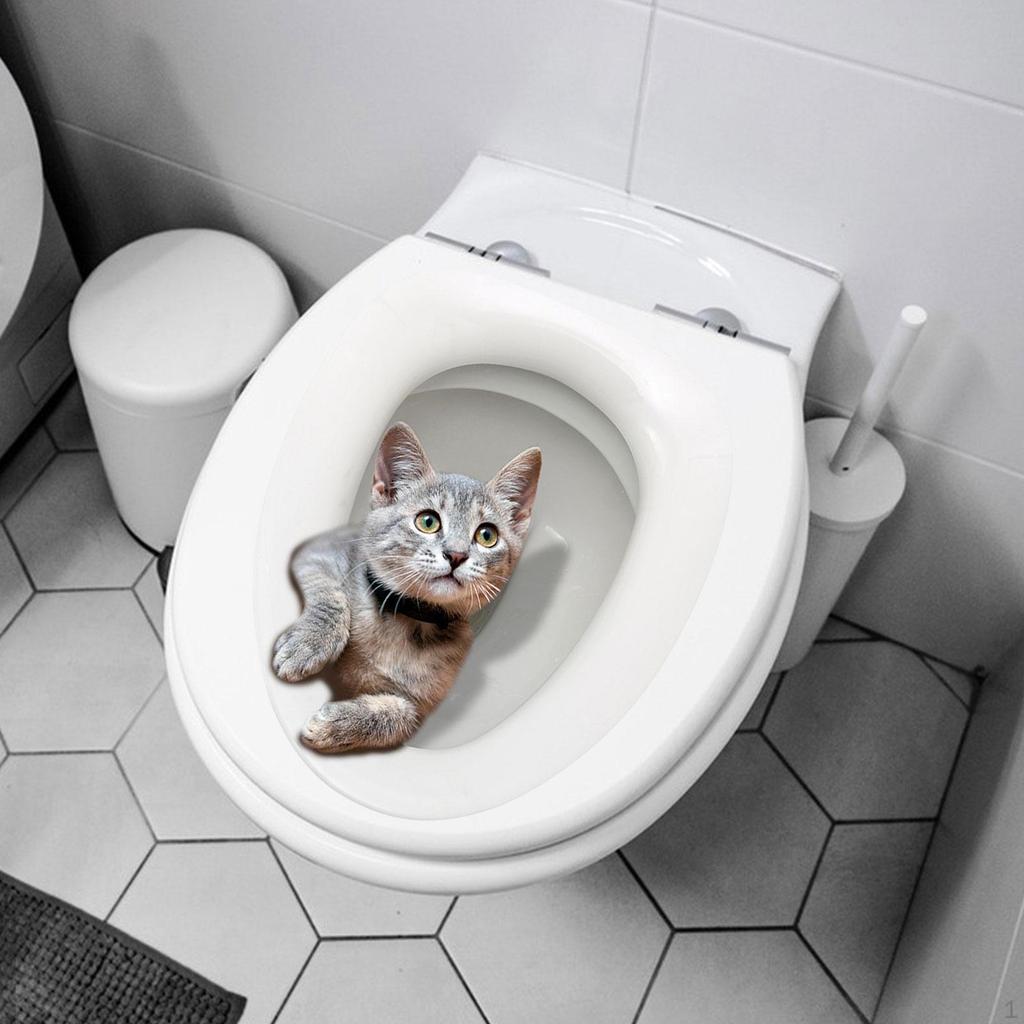 Мультяшные наклейки на сиденье унитаза, Cat Cute Cat, A