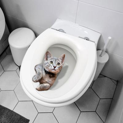 Мультяшные наклейки на сиденье унитаза, Cat Cute Cat, A