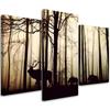 Three Piece Picture Canvas Print Forest Deer Animals Nature
