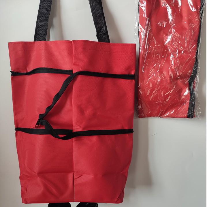 Складная полиэстеровая тележка для покупок на колесах - Портативная сумка-тележка