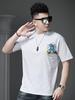 Ozhouzhan Men's High end Bear Print Short sleeve T-shirt 2025 New Summer Trendy All-Match Half Sleeve Top Clothes
