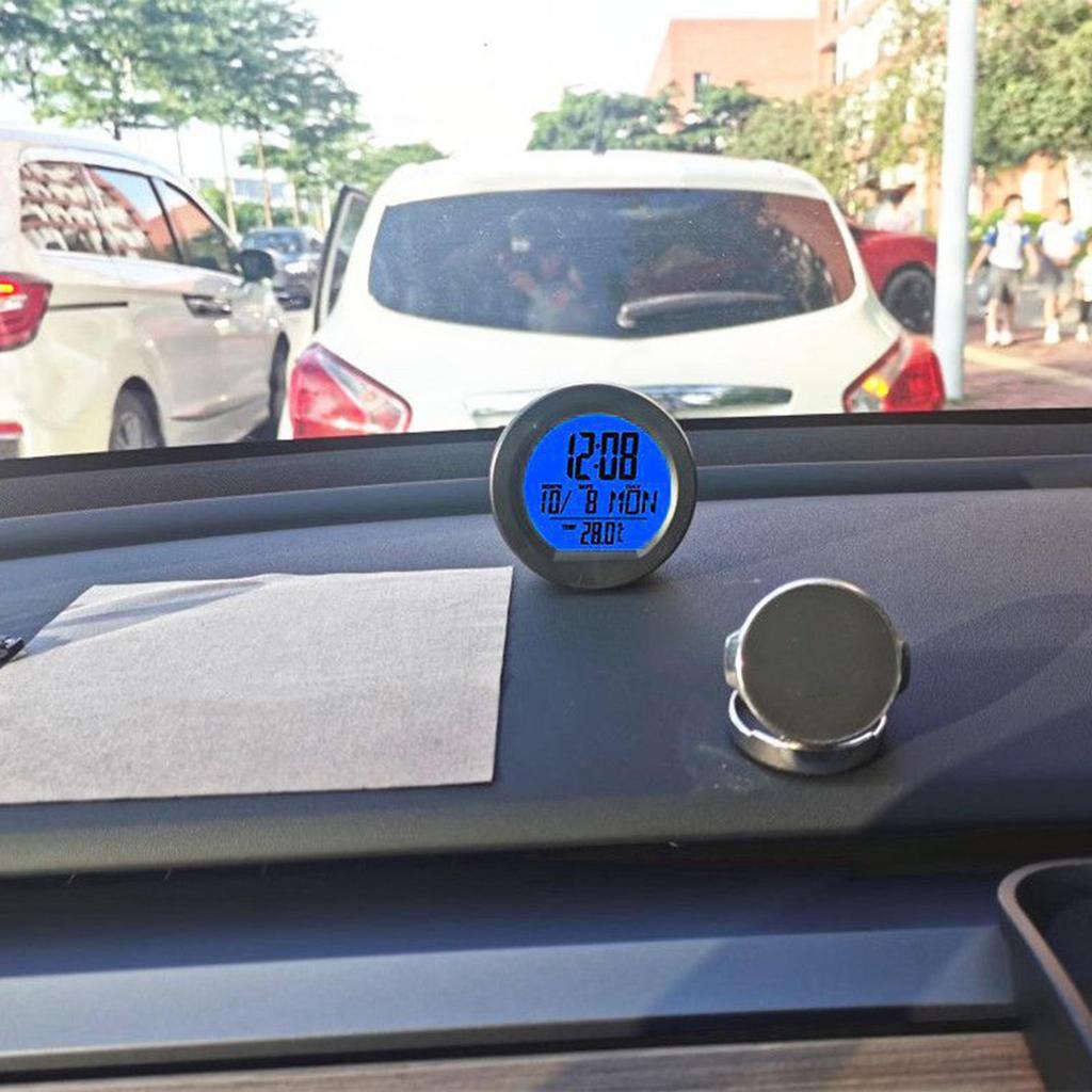 Маленькие цифровые часы на солнечной батарее, автомобильные часы для приборной панели, светодиодные автомобильные часы с календарем для салона, для класса, путешествий, стола, прикроватной тумбочки, холодильника, дома на колесах