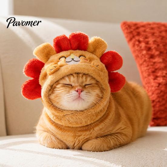Наряд кота для праздничной вечеринки, Милая шляпка ежика, Плюшевый уютный питомец, Регулируемая посадка, Реквизит для фотосессии, Забавная шляпа для кошек, щенков, маленьких собак, Повседневная носка