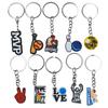 Creative Sports Keychain: Soft PVC Rubber Keyring for Football, Basketball, Volleyball, Rugby Bag Pendant