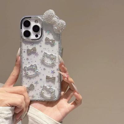 Роскошный чехол для телефона со стразами в виде звезды и бантом KT для iPhone 17 Pro Max и Apple 16/15/11/12