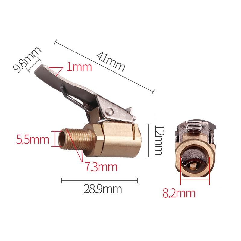 Durable 8mm Car Truck Tire Brass Air Inflator Pump Valve Connector Tyre Wheel Clip-on Adapter With Safety Relief Valve