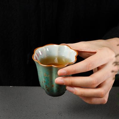 Японская керамическая чайная чашка, печной обжиг, лепесток, набор для кунг-фу чая