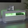 Vidaxl Szafka Pod Tv Z Oświetleniem Led, Biała Z Połyskiem, 80X35X40Cm