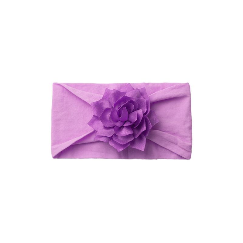 New flower soft baby headscarf, cute and comfortable solid color baby fontanelle headband, children's accessories