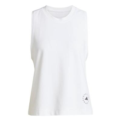Stella McCartney Collaboration SS23 Solid Logo Crew Neck Activewear Tank Women Tops White IB6858