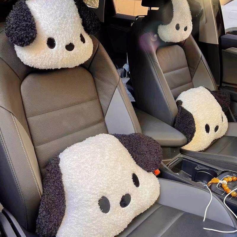 Winter Cute Pacha Dog Car Steering Wheel Cover Warm Plush Men and Women Cartoon Internet Celebrity Non-Slip Car Handle Cover Goddess