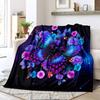 Purple Butterfly Flannel Blanket Watercolor Pattern Blanket Home Office Nap Blanket Air Conditioning Blanket