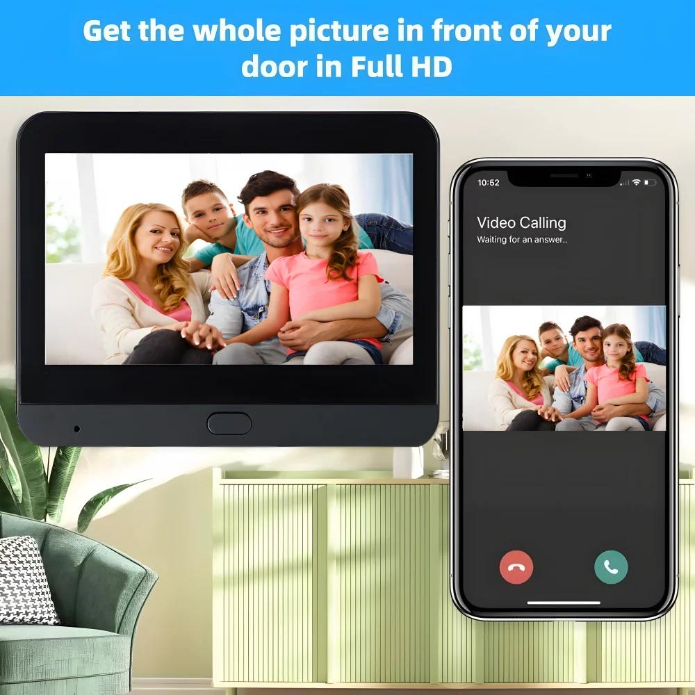 1080P Tuya Smart 2.4G WIFI цифровой дверной глазок 4,3-дюймовый цифровой беспроводной дверной звонок камера дверной глазок безопасности