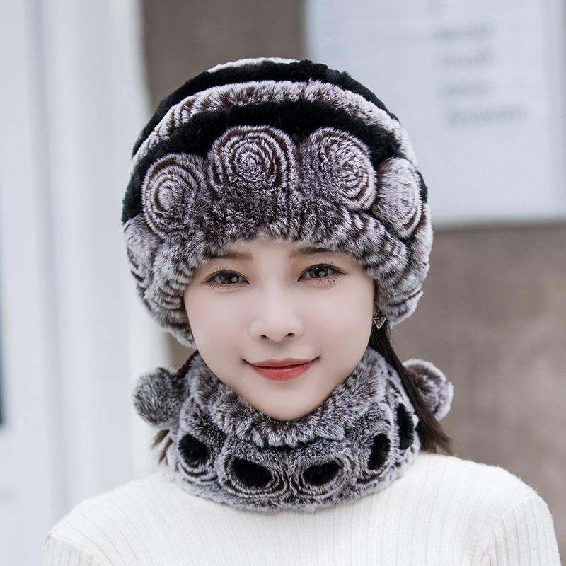 Winter Warm Faux Fur Beanie Trendy Coldproof Elastic Knit Hats Thick Warm Skull Cap Classic Beanies for Women Girls Autumn & Winter