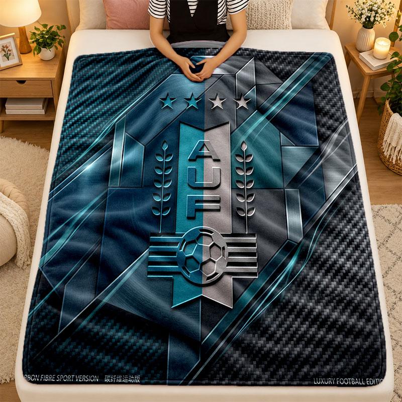 Flannel BlanketUruguay Football Warm Soft Throw Blanket for Indoor Sofa Bed Living Room Use